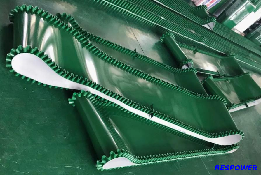 High Quality Rough Surface Wearable Green Diamond Pattern PVC Conveyor Belt