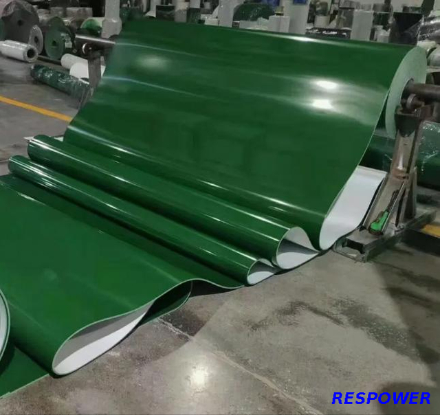 High Quality Rough Surface Wearable Green Diamond Pattern PVC Conveyor Belt